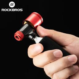 Bico da bomba de CO2 para bicicleta ROCKBROS MTB Road Bicycle Bocal da bomba de CO2 Medidor de pressão Bomba de ar CO2 Inflator Bico Acessórios de ciclismo - Image 5