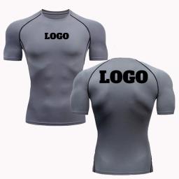 Camisas de compressão personalizadas com seu próprio logotipo para homens, camiseta esportiva, impressa, personalizada, corrida, treino, academia, secagem rápida, 2021 - Image 5