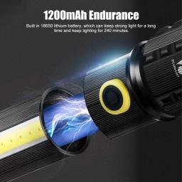 Lanterna LED de Alta Potência, Ultra Brilhante, Contas T6 Lâmpada, Tocha Impermeável, Zoomable, 5 Modos de Iluminação, USB Multi-função, Holofote - Image 2