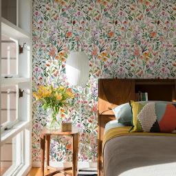 Colorido Floral e Folhas PVC Papel De Parede, Casca e Vara, Decoração Para Casa, Etiqueta Do Armário, Impermeável, Cozinha, Banheiro, Moderno - Image 5