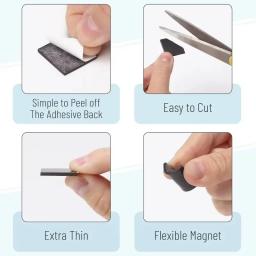 100/50 pçs folhas autoadesivas quadradas magnéticas diy artesanato macio pegajoso ímãs flexíveis casa geladeira escritório ímã adesivos - Image 6