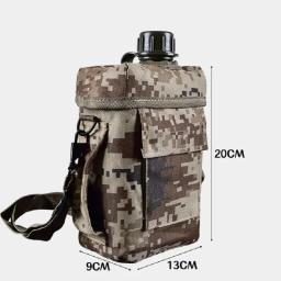 Grande Capacidade Tactical Esporte Garrafa de Água, Exército, 2 L, 2 L, Molle, Ao ar livre com saco, Alça de ombro, Camping Waterbottle - Image 6