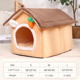 Dobrável casa do cão interior quente sofá canil cama esteira para pequenos médios grandes cães gatos quente filhote de cachorro caverna ninho de gato inverno produtos para animais de estimação - Image 6