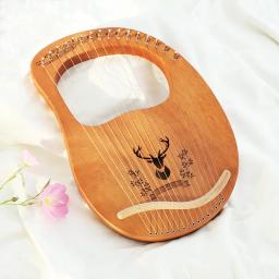 Madeira Mogno Lira Harpa com Cordas Sobressalentes, 7 Cordas, 16 Cordas, Instrumento Musical - Image 2