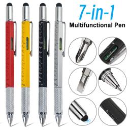 7 In1 Multifunções Caneta Esferográfica com Modern Handheld Ferramenta Medida Régua Técnica Chave de Fenda Touch Screen Stylus Espírito Nível - Image 1