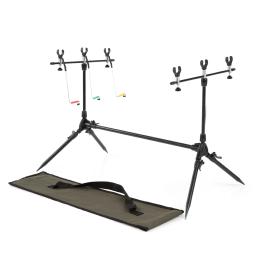 Retrátil Pesca Rod Pod Stand, titular Carp, 3 Mordida Alarmes, Swingers Indicadores, ajustável, Pólo - Image 1