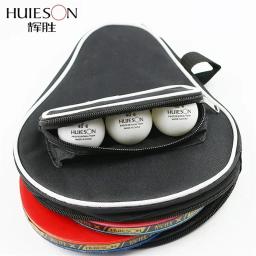 Huison tamanho duplo cabaça forma oxford pano raquete de tênis de mesa caso com zíper bolsa exterior para 2 ping pong paddle e 3 bolas - Image 1