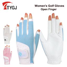 TTYGJ-Luvas de golfe de silicone impresso feminino, antiderrapante, dedo de orvalho, tela tocável respirável, mãos esquerda e direita - Image 1