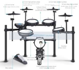 Kit de Bateria Eletrônica Profissional para Iniciantes, Tambor Elétrico, Percussão para Crianças Adultas, Mesh for Jazz, Tambor para Casa - Image 3