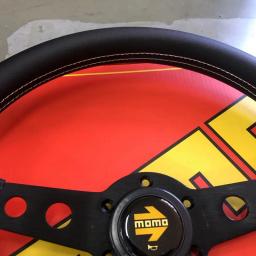 Volante universal de corrida momo, 350mm, carro rally jdm, couro real, volantes para vw, honda, toyota, nissan, bmw - Image 4