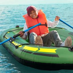 Barcos infláveis portáteis do esporte para adultos, rafting e barcos de pesca, barcos de pesca, balsa de pesca portátil para o lago com remos - Image 5