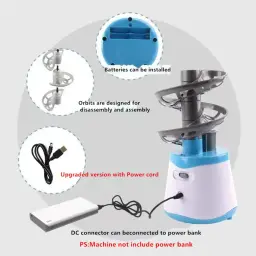 Lançador portátil de bola de tênis de mesa atualizado, versão de alimentação dupla, robô ping pong, máquina pitching para treinadores, 2024 - Image 2