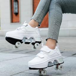 Sapatos Deform Roller Skate para mulheres, patins de 4 rodas, tênis Runaway Parkour, sapatos de deformação, presente para jovens e adultos - Image 4