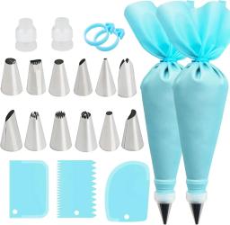 Piping Bags Cake Decorating Tools Reusable Silicone Pastry Bag Stainless Steel Nozzle Piping Nozzles Pastry Set Baking Tools - Image 1