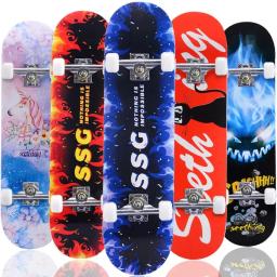 Skate Longboard completo para meninos e meninas, pé duplo, padrão, adolescentes, iniciantes, 31 Polegada - Image 4