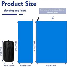 Saco de dormir de lã portátil ultra-leve lençóis de viagem polar para adultos barraca de acampamento ao ar livre cama quente saco de dormir forro - Image 2