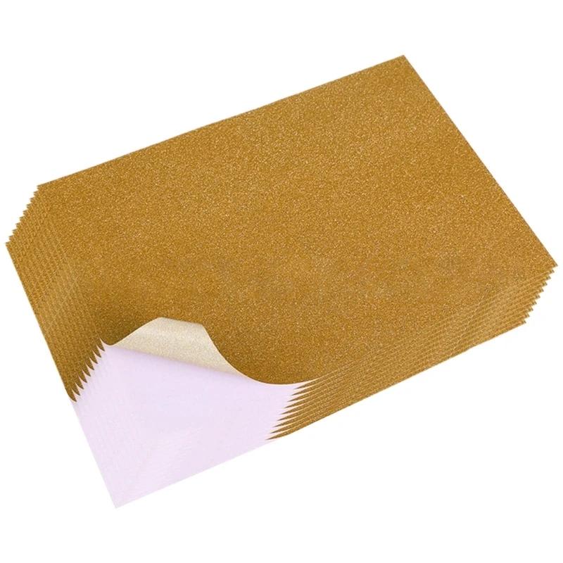 10 peças adesivos glitter ouro glitter cartolina papel para projetos diy scrapbooking - Image 1