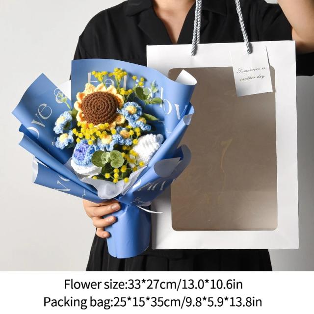 Buquê de Flores de Crochê: Girassóis, Tulipas e Rosas para Aniversários, Graduações e Presentes Artesanais