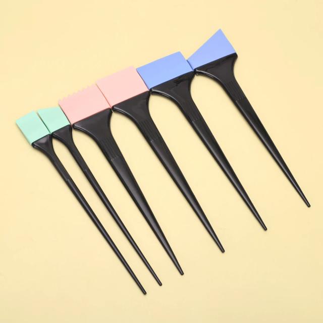 Kit Profissional de Escova de Tingimento de Cabelo com Espátula Colorida e Agitador - 6 Peças para Salão de Beleza