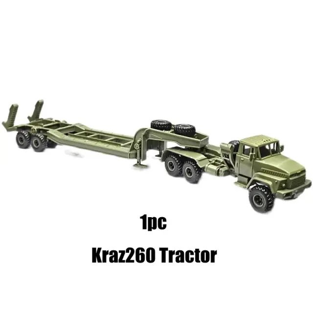 Modelo de Montagem de Brinquedo Caminhão Militar Kraz 260B 1:72 da Rússia - 4D