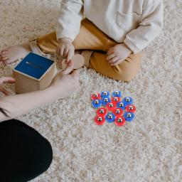 16 pçs mini bolas de ondulação azul vermelho plástico shuffleboard acessórios do jogo engraçado rolamento contas discos mesa jogos xadrez - Image 5