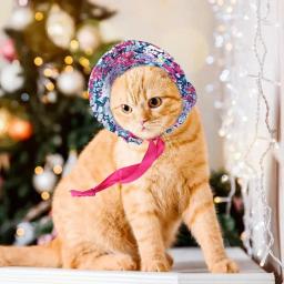 Chapéu de Proteção Solar Respirável para Animais, Viseira Esportiva Ajustável para Cães e Gatos, Boné Floral para Cães, Verão - Image 5