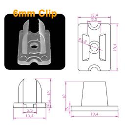 Flexível LED Strip Clips Conector, Fivela Suporte Plástico, Alta Qualidade, Luz Néon Acessórios, 6x12mm, 8x16mm, 2835 - Image 2