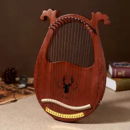 Madeira Mogno EQ Lyre Harpa, Instrumento Musical, 19 cordas com ferramenta de ajuste, Can Link Speaker, Captador elétrico, 16 cordas - Image 4