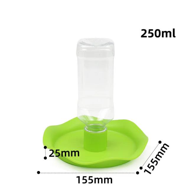 Dispenser de Água e Comida para Répteis: Tigela Redonda e Garrafa em Formato de Flor de Lótus
