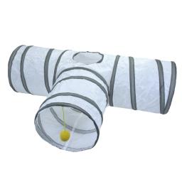 Gatos internos túnel brinquedos dobrável gato caverna crinkle túnel com bola pendurada brinquedos gato jogar túneis tenda tubos balde produtos para animais de estimação - Image 4