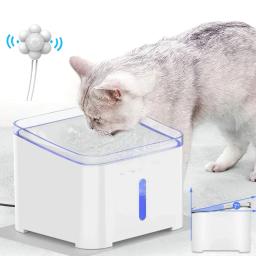 Fonte de água para gatos de estimação, 2l, dispensador automático de água para cães, iluminação elétrica led, usb, bebedouro para gatos, tigela - Image 1