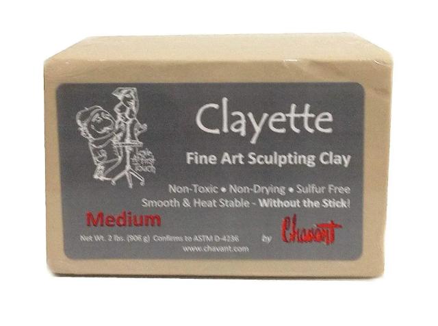 Escultura em Argila Não Secativa Chavant Clayette - 2lbs de Arte Fina Livre de Enxofre e Óleo, Reutilizável e Profissional