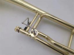 B Bb/F Trombone Tenor com Boquilha Case, lacado, banhado a ouro, instrumento musical profissional, alta qualidade - Image 3