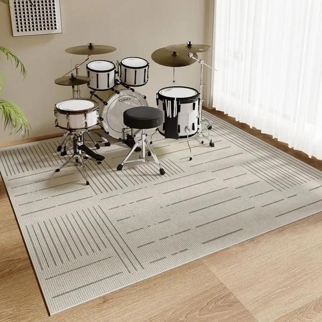 Tapete Acústico para Bateria - Isolamento e Absorção de Choque, Ideal para Sala de Música e Decoração de Ambientes Grandes