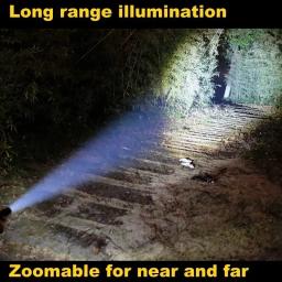 Batta de beisebol lanterna led liga de alumínio focalizável zoomable super brilhante auto defesa maça luz tático bastão tocha de emergência - Image 5
