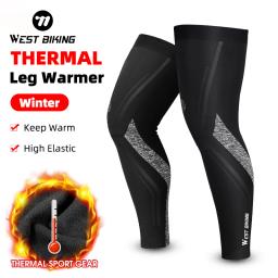 WEST BIKING-Leggings térmicos para homens e mulheres, aquecedores de bicicleta, leggings de compressão, quente, à prova de vento, MTB, ciclismo, corrida, basquete, artes esportivas - Image 1