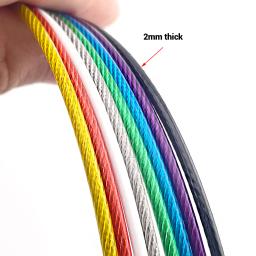 Corda De Fio De Aço Inoxidável Revestida Colorida, Cabo De PVC, Anel De Segurança, Sling Suspenso, Correia De Bicicleta, Bloqueio De Bagagem, 2mm - Image 3