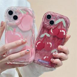 Capa 3D com borda curvada ondulada, rosa pêssego, Xiaomi Poco X5 X3 X6 Pro X4 NFC F3 F4 X4 GT M3 M4 Pro MI 11 Lite 5G NE 12T 12 Lite - Image 1