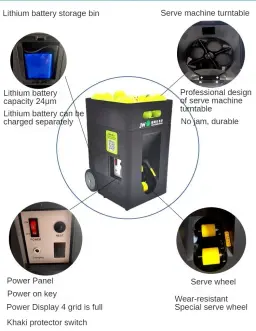 Máquina De Lançador De Bola De Tênis Portátil, tênis Inteligente Máquina De Jogamento De Torneamento Automático Do Iniciante, máquina De Treinamento De Bola - Image 5