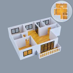Casa Pré-fabricada Montagem Modelo Kits, Escala Miniatura, Construção Arquitetura, Roombox Mockup Container, Diorama Construção, 1:50 - Image 1