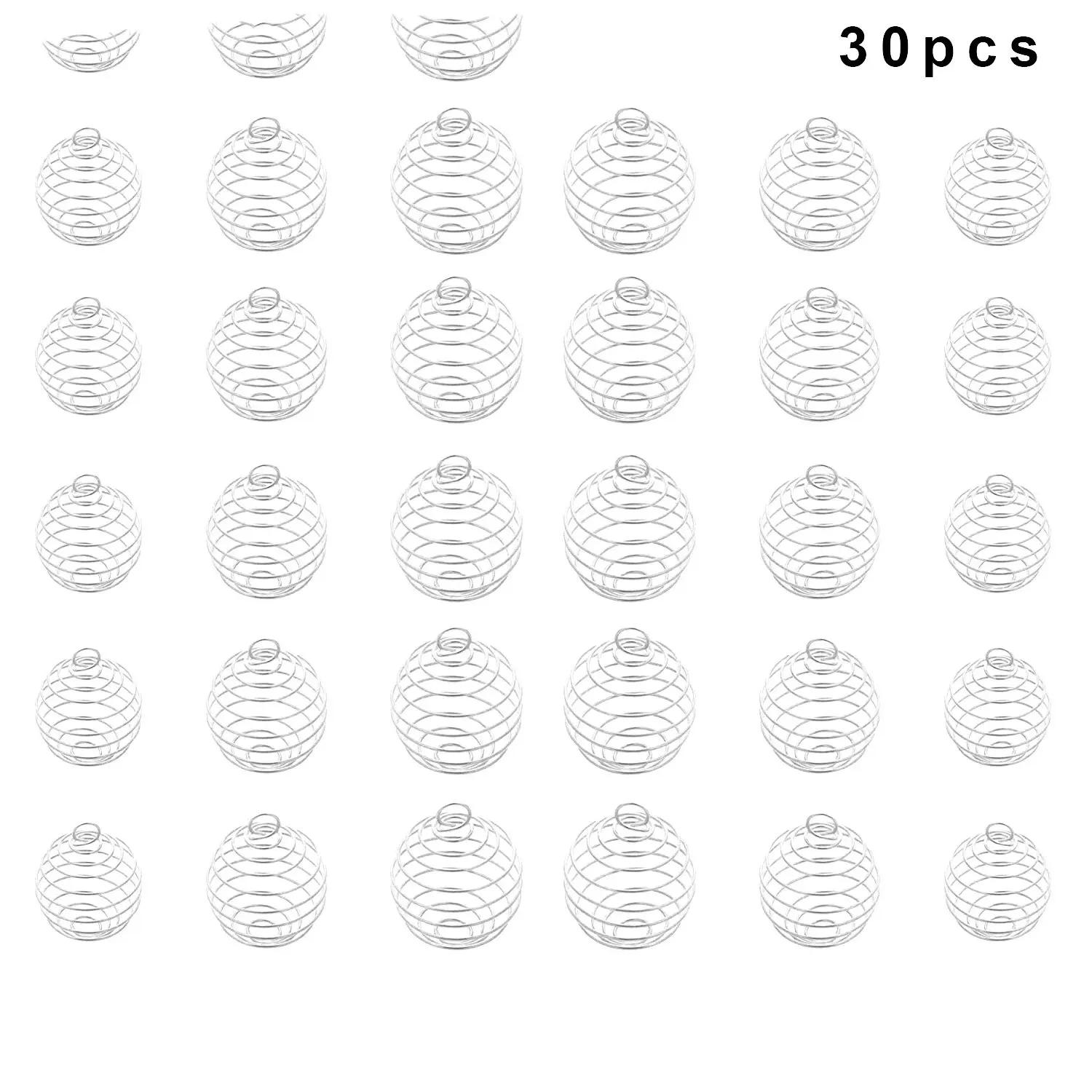 30 pçs diy acessórios de jóias bola oca brincos pulseira colar acessórios artesanal frisado buraco metal mistura bola lanterna - Image 1