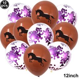 Conjunto de balões com confete e lantejoulas, balões de látex, para festa de aniversário infantil, cowboy e cowgirl, 10 unid - Image 3