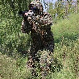 3D Leaves Ghillie Suit para adultos, jaqueta e calças com capuz, roupas de camuflagem para camping, caminhadas, birdwatching, caça, floresta, conjunto de roupas - Image 5