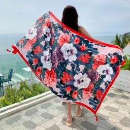 Protetor solar pareo de praia feminino, vestido grande de biquíni, roupa de banho brasileira, lenço sarong, 23 estilos, 90x180cm - Image 6