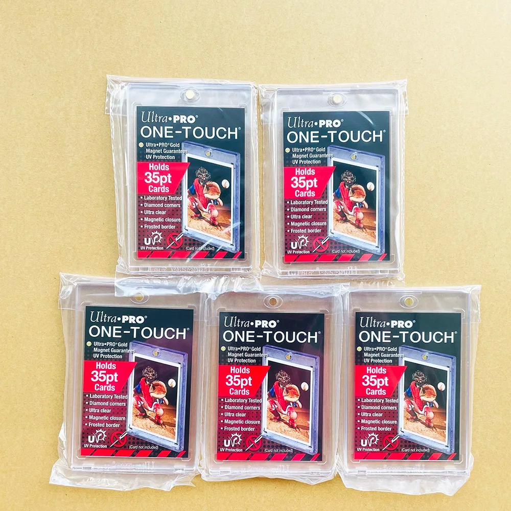 Porta-cartões magnéticos dourados, adequados para basquetebol, futebol, hóquei, cartões MTG, ultra pro 35 PT, um toque - Image 1