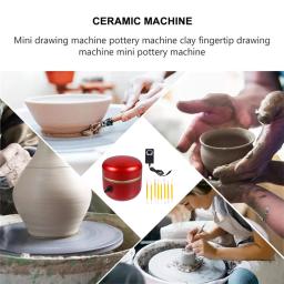 Mini máquina de roda de cerâmica elétrica para adultos e crianças, Suprimentos Máquina de arte cerâmica com bandeja - Image 4