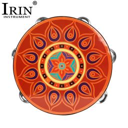Pandeiro para crianças, tambor de mão, estilo folclórico, educação precoce, brinquedos de iluminação, percussão, instrumento Orff, 8 in - Image 1