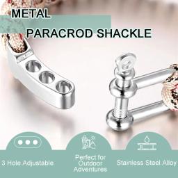 Metal ajustável Bow Anchor U Shackle Clip, Pulseira Paracord, Acessórios Sobrevivência - Image 3