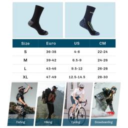 Meias impermeáveis para homens, meias esportivas térmicas para neve quente, mingau, snowboard, ciclismo, esqui, bicicleta, inverno, preto e azul - Image 2