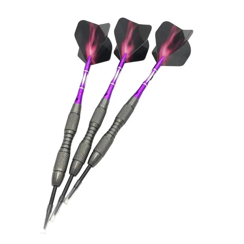 Imitação Asas De Dardo De Aço De Tungstênio, Metal De Alto Grau, Treinamento De Competição, Roxo Esculpido Rod, 3Pcs por Conjunto, 20g - Image 1